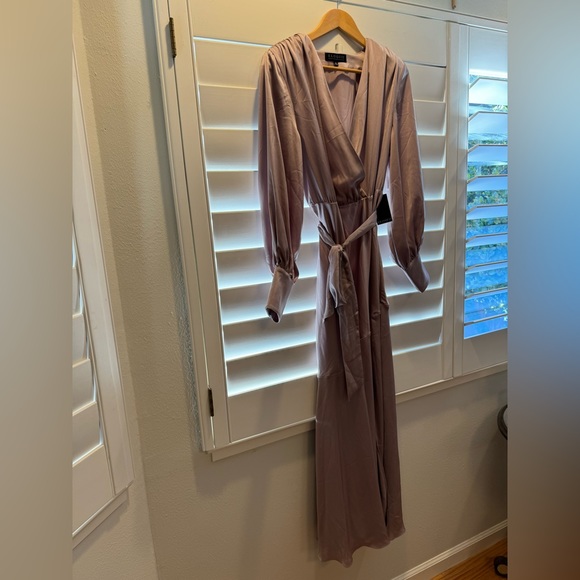 Eloquii Satin Maxi Dress, Mauve - Picture 2 of 8